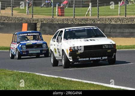 Tom Shephard, Jim Morris, Volkswagen Scirocco GTi, HRDC „Gerry Marshall“ Trophy Series, über 30 Autos auf dem Spielfeld für eine 45-minütige zwei-Fahrer-Ra Stockfoto