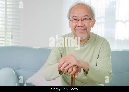 Seniorenstab, Happy Seniorporträt-Kamera Stockfoto