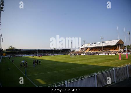 Castleford, Großbritannien. 09. Juni 2023. General Stadium View*** während des Spiels der Betfred Super League zwischen Castleford und Salford Red Devils im MEND-A-Hose Jungle, Castleford, Großbritannien, am 9. Juni 2023. Foto von Simon Hall. Nur redaktionelle Verwendung, Lizenz für kommerzielle Verwendung erforderlich. Keine Verwendung bei Wetten, Spielen oder Veröffentlichungen von Clubs/Ligen/Spielern. Kredit: UK Sports Pics Ltd/Alamy Live News Stockfoto