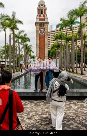 Der Alte Uhrenturm, Tsim Sha Tsui, Hongkong, China. Stockfoto