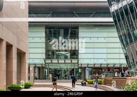 Der Eingang zur IFC Mall, Hongkong, China. Stockfoto