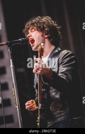 Irish Indie Upstarts Inhaler Support Sam Fender in St. James' Park in Newcastle upon Tyne, Großbritannien. 9. Juni 2023. Kredit: Thomas Jackson/Alamy Live News Stockfoto