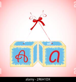 Würfel, Buchstabe A, abstrakte Kunstdarstellung Stock Vektor