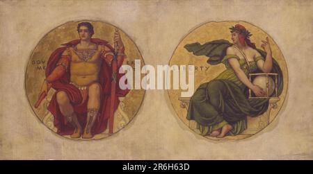 Mosaikstudium in der Hauptstadt Wisconsin „Government and Liberty“. Öl auf Segeltuch. Datum: Ca. 1912. Museum: Smithsonian American Art Museum. Stockfoto