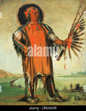 Ha-na-tá-nu-maúk, Wolfshäuptling, Oberhaupt des Stammes. Öl auf Segeltuch. Datum: 1832. Museum: Smithsonian American Art Museum. Stockfoto