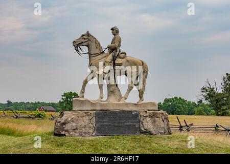 Forest Fire Smoke auf dem Schlachtfeld, Gettysburg, Pennsylvania, USA Stockfoto