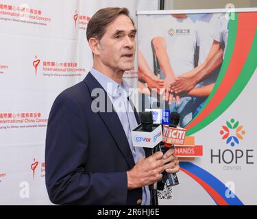 Yorba Linda, Kalifornien, USA. 5. Juni 2023. Peter Mais, CEO, International China Concern, nimmt an der International China Concern (ICC) und American Friends of ICC „Stand for Children“ 30. Anniversary Celebration Pressekonferenz in der Richard Nixon Presidential Library and Museum in Yorba Linda, Kalifornien Teil. Kredit: Sheri Determan Stockfoto