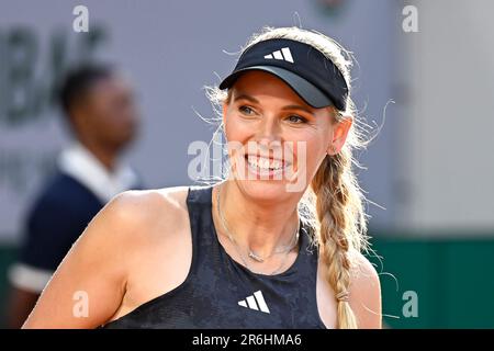 Paris, Frankreich. 08. Juni 2023. Caroline Wozniacki bei den French Open, Grand Slam Tennis Turnier am 8. Juni 2023 im Roland Garros Stadion in Paris, Frankreich. Kredit: Victor Joly/Alamy Live News Stockfoto