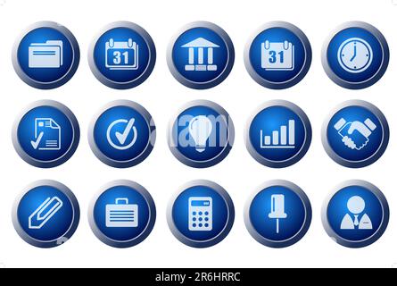 Business Icons auf weißem Hintergrund Stock Vektor