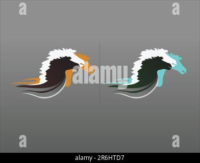 „Reiten“-Logo. Farbvariationen. Kein eingebetteter Text Stock Vektor