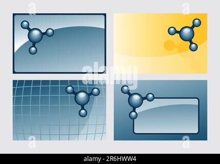 Verschiedene Hintergründe mit molekularem Symbol Stock Vektor