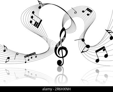 Vektor musikalische Notizen Personal Hintergrund Design einsetzbar Stock Vektor