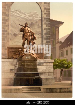 Wilhelm Tell Denkmal, Altdorf, Uri, Schweiz. Stockfoto