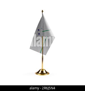 Kleine Nationalflagge des Mercosur auf weißem Hintergrund. Stockfoto