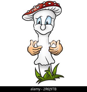 Pilz 02 - detailreiche und farbige Illustration - Fly Agaric Stock Vektor