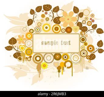 Moderner Blumenhintergrund mit Rahmen - Vektor Stock Vektor