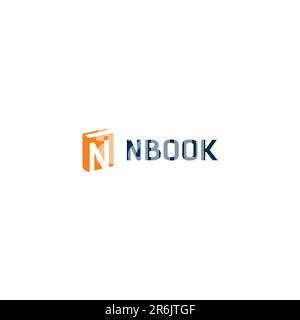 N Buchlogo einfaches Design. Logo Für Den Bildungsbereich. Symbol „N“ Stock Vektor