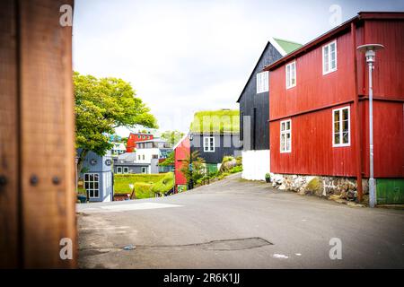 Bunte Häuser in Torshavn, Streymoy Island, Färöer, Dänemark, Europa Stockfoto