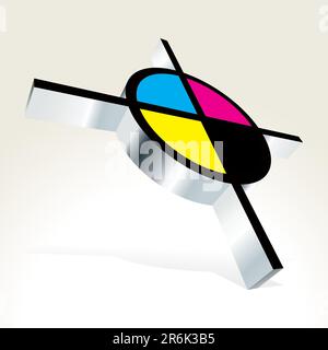 3D CMYK Target - Vektor-illustration Stock Vektor