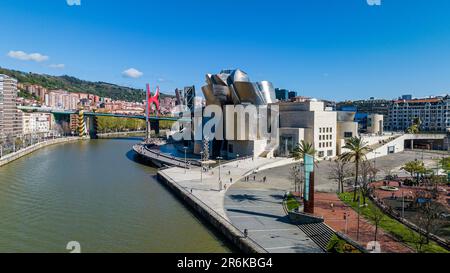 Luftaufnahme des Guggenheim-Museums, Bilbao, Baskenland, Spanien, Europa Stockfoto