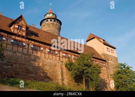 Kaiserschloss, Himmelsställe und Sinwell-Turm, Nürnberg, Bayern, Deutschland Stockfoto