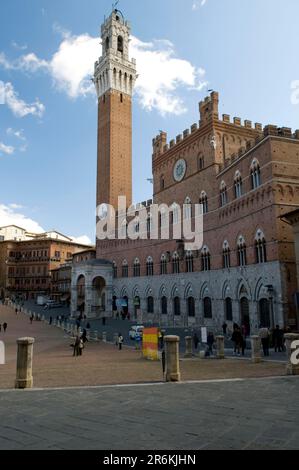 Rathaus, Piazza del Campo, Siena, Toskana, Italien, Palazzo Pubblico, Palazzo Comunale Stockfoto