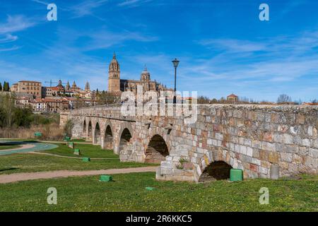 Römische Brücke, Salamanca, UNESCO-Weltkulturerbe, Kastilien und Leon, Spanien, Europa Stockfoto