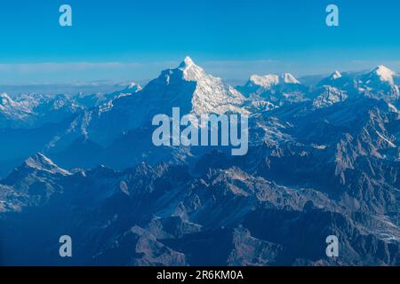 Luftlinie des Himalaya-Gebirges um den Mount Everest, Nepal, Asien Stockfoto