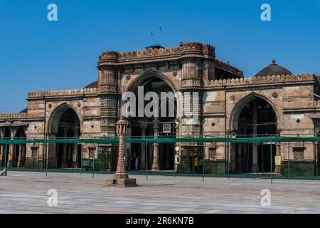 Jama-Moschee, UNESCO-Weltkulturerbe, Ahmedabad, Gujarat, Indien, Asien Stockfoto