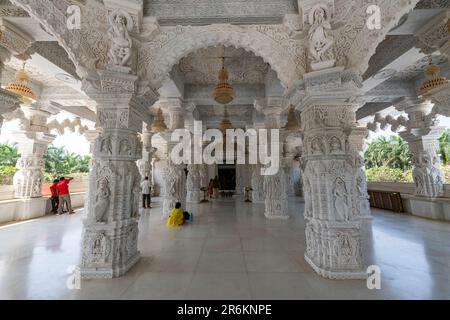 Marmorbau Dharamshala Manilaxmi Tirth Jain Tempel, Gujarat, Indien, Asien Stockfoto