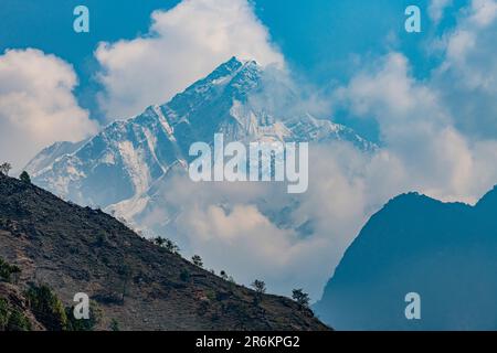 Mount Annapurna, 8091m, Provinz Gandaki, Himalaya, Nepal, Asien Stockfoto