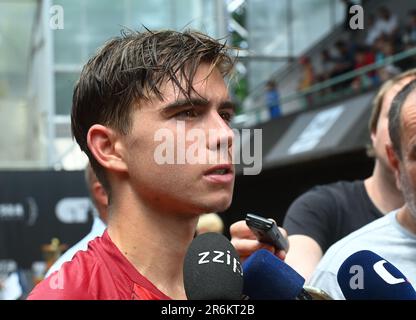 Prostejov, Tschechische Republik. 10. Juni 2023. Dalibor Svrcina gewann das Singles-Finale der UniCredit Czech Open 30., 10. Juni 2023, Prostejov. Kredit: Ludek Perina/CTK Photo/Alamy Live News Stockfoto