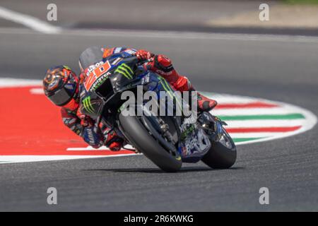 Misano Adriatico, Ita. 09. Juni 2023. 20 Fabio Quartararo Monster Energy Yamaha MotoGP™ während des MotoGP Oakley Italian Grand Prix Free Practice Friday, MotoGP von Italien - auf der Mugello Circuit am 9. Juni 2023 in Scarperien, Italien. (Foto: Fabio Averna/Sipa USA) Guthaben: SIPA USA/Alamy Live News Stockfoto