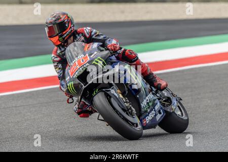 Misano Adriatico, Ita. 09. Juni 2023. 20 Fabio Quartararo Monster Energy Yamaha MotoGP™ während des MotoGP Oakley Italian Grand Prix Free Practice Friday, MotoGP von Italien - auf der Mugello Circuit am 9. Juni 2023 in Scarperien, Italien. (Foto: Fabio Averna/Sipa USA) Guthaben: SIPA USA/Alamy Live News Stockfoto