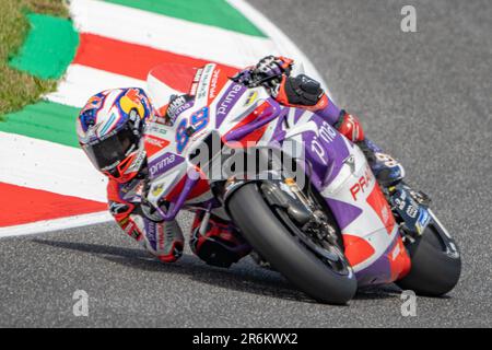 Misano Adriatico, Ita. 09. Juni 2023. 89 Jorge Martin Prima Pramac Racing während des MotoGP Oakley Italian Grand Prix Free Practice Friday, MotoGP of Italy - auf der Mugello Circuit am 9. Juni 2023 in Scarperien, Italien. (Foto: Fabio Averna/Sipa USA) Guthaben: SIPA USA/Alamy Live News Stockfoto