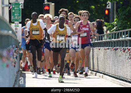 Innsbruck-Stubai, Österreich. 10. Juni 2023. Die World Mountain and Trail Running Championships 2023; der Beginn der Junior Männer Classic Race Credit: Action Plus Sports/Alamy Live News Stockfoto