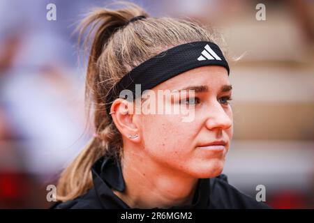 Paris, Frankreich. 10. Juni 2023. Tennisspielerin Karolina Muchova (CZE) beim French Open Grand Slam Tennis Turnier 2023 in Roland Garros, Paris, Frankreich. Frank Molter/Alamy Live-Nachrichten Stockfoto