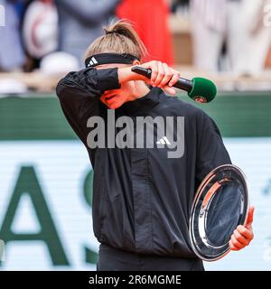 Paris, Frankreich. 10. Juni 2023. Tennisspielerin Karolina Muchova (CZE) beim French Open Grand Slam Tennis Turnier 2023 in Roland Garros, Paris, Frankreich. Frank Molter/Alamy Live-Nachrichten Stockfoto