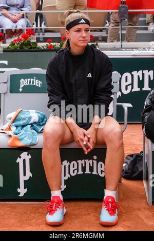 Paris, Frankreich. 10. Juni 2023. Tennisspielerin Karolina Muchova (CZE) beim French Open Grand Slam Tennis Turnier 2023 in Roland Garros, Paris, Frankreich. Frank Molter/Alamy Live-Nachrichten Stockfoto