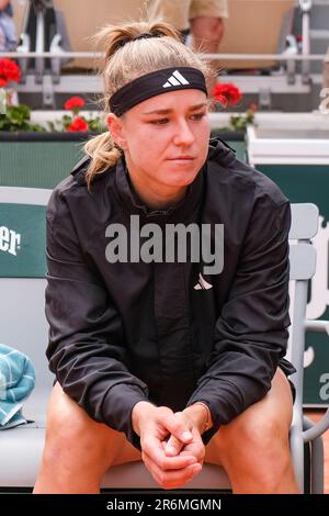Paris, Frankreich. 10. Juni 2023. Tennisspielerin Karolina Muchova (CZE) beim French Open Grand Slam Tennis Turnier 2023 in Roland Garros, Paris, Frankreich. Frank Molter/Alamy Live-Nachrichten Stockfoto