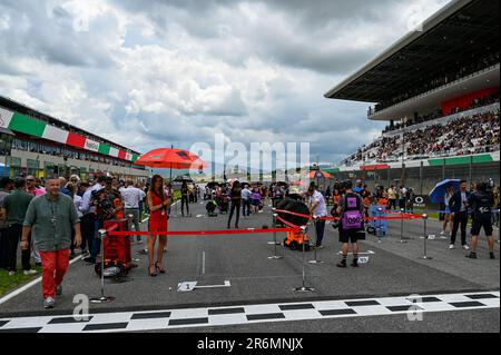 Mugello, Italien. 10. Juni 2023. Mugello International Circuit, Mugello, Italien, 10. Juni 2023, Dettail von Mugello International Circuit Startraster beim Tissot Sprint MotoGP Grand Prix von Italien - MotoGP World Championship Credit: Live Media Publishing Group/Alamy Live News Stockfoto