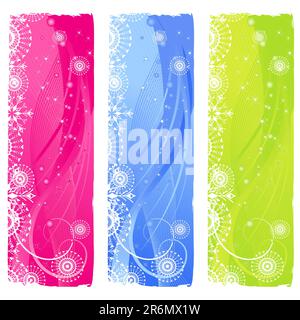 Set mit drei weihnachtsbannern Stock Vektor