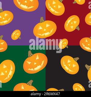 Nahtloser Hintergrund mit Kürbissen für Halloween Stock Vektor