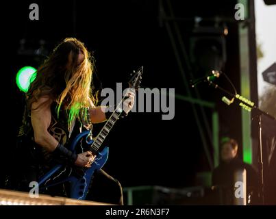 Solvesborg, Schweden, 10. Juni, 2023. Tag 4 Pantera (USA) tritt auf dem Sweden Rock Festival auf. Zakk Wylde C-Gitarren, unterstützende Stimmen Kredit: PEO Mšller/Alamy Live News Stockfoto