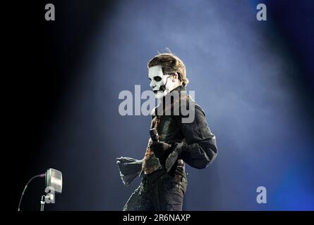 Solvesborg, Schweden, 10. Juni, 2023. Tag 4 Ghost (SE) tritt auf dem Sweden Rock Festival auf. Kredit: Peo Mšller/Alamy Live News Stockfoto