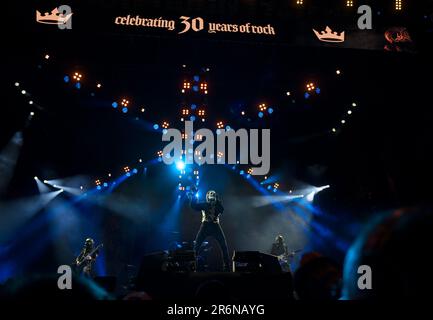 Solvesborg, Schweden, 10. Juni, 2023. Tag 4 Ghost (SE) tritt auf dem Sweden Rock Festival auf. Kredit: Peo Mšller/Alamy Live News Stockfoto