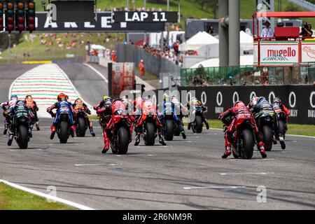 10. Juni 2023; Autodromo Internazionale del Mugello, Scarperia e San Piero, Florenz, Italien; 2023. Italienischer MotoGP-Qualifikationstag; Sprint-Rennstrecke Stockfoto