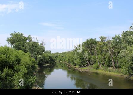 Des Plaines River im Camp Ground Road Woods in des Plaines, Illinois Stockfoto