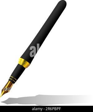 Realistische Illustration goldener Tintenstift - Vektor Stock Vektor