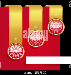 Weihnachten Band mit Schneeflocken. Eps 10. Stock Vektor